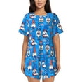 thumbnail image 1 of Kdxio Gnomes in USA Print Pajamas Sets for Women Short-Sleeved Pjs with Lounge Shorts Two Piece Sleepwear S-4XL, 1 of 8