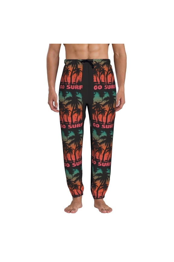 Go Surfer Pattern Joggers,Sweatpants for Men with Pockets-Medium