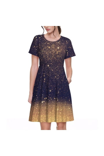 mini gold cocktail dress Gold Sequin Short Homecoming Dress with Lace-Up Back Gold / 9 main image 0