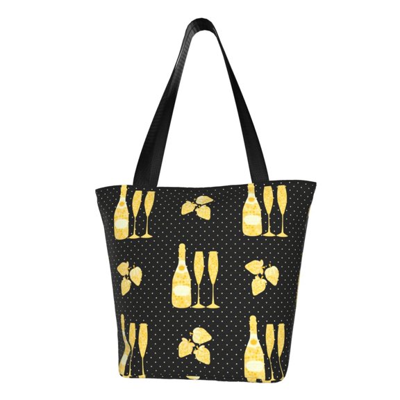 Kdxio Gold Bottles Women Reusable Grocery Bags Foldable Ripstop,Reusable Shopping Bags for Shopping,Gym,Gift