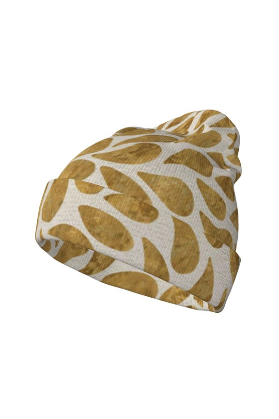 Gold Drops Winter Beanie for Men Women Beanie Knit Hat Cuffed Cap Beanie Knit Chunky Snow Cap