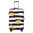 thumbnail image 1 of Kdxio Gold Flamingo Pattern Luggage Cover for Travel,Elastic and Durable,Fits 18-32 Inch,Anti-Scratch Suitcase Protector, 1 of 9