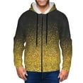 thumbnail image 1 of Kdxio Gold Glitter Gradient Print Men Hoodies Casual Hoodies for Men with Zip Pockets Full Zip Long Sleeve Sweatshirt Sports Hooded Jacket-Medium, 1 of 5