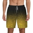thumbnail image 1 of Kdxio Gold Glitter Gradient Print Men'S Swim Trunks With Compression Liner 7 Inch Inseam Quick Dry Swim Shorts, 1 of 7