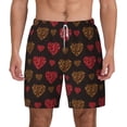 thumbnail image 1 of Kdxio Gold Glitter Heart Print Men'S Swim Trunks With Compression Liner 7 Inch Inseam Quick Dry Swim Shorts, 1 of 7