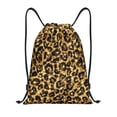 thumbnail image 1 of Kdxio Gold Glitter Leopard Print Drawstring Backpack Bag,Waterproof Draw String Back Sack, Gym Drawstring Bags Swim Bag For Unisex, 1 of 1