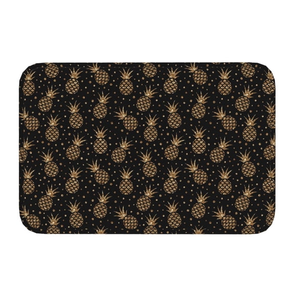 Kdxio Gold Glitter Pineapples,16" x 24", Non-Slip Front Door Mats,Outdoor Welcome Mat Washable
