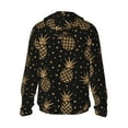 thumbnail image 1 of Kdxio Gold Glitter Pineapples Print Women Men Sun Protection UPF 50+ Jackets Zip Up Long Sleeve Hoodie Hiking Lightweight with Pockets, 1 of 7