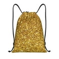 thumbnail image 1 of Kdxio Gold Glitter Print Drawstring Backpack Bag,Waterproof Draw String Back Sack, Gym Drawstring Bags Swim Bag For Unisex, 1 of 9