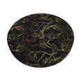 thumbnail image 1 of Kdxio Gold Gloss Outline Floral Print Stool Covers Round,Stretch Round Bar Stool Covers Washable Bar Stool Cushion Slipcover for 12-15 Inch Chair, 1 of 5