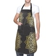 thumbnail image 1 of Kdxio Gold Mandala Apron with Pockets Adjustable Kitchen Aprons for Men Women Waterproof Aprons for Cooking,Drawing,Crafting, Baking Household Cleaning, 1 of 5