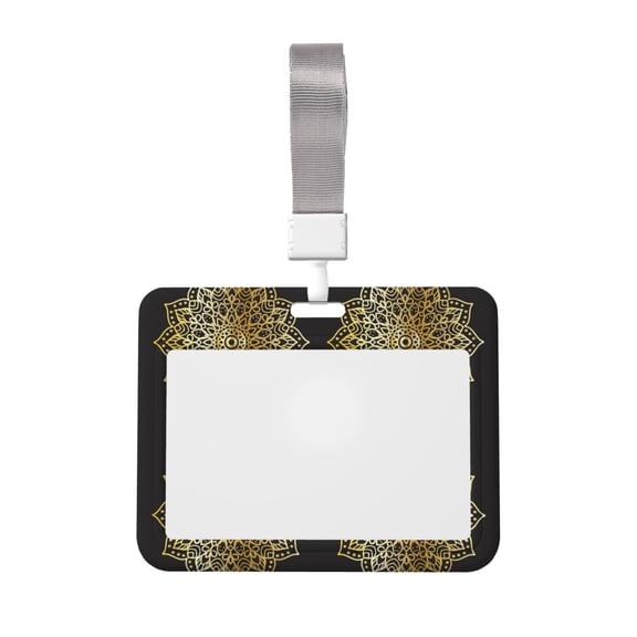 Kdxio Gold Mandala Card Badge Holder Work Badge Sleeve for Office, School, Factory, ID Credit Cards, Driver Licenses and Passes