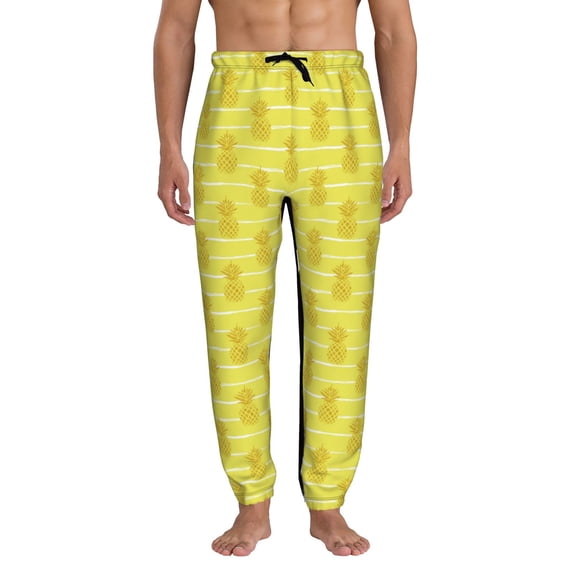 Kdxio Gold Pineapple Pattern Joggers,Sweatpants for Men with Pockets-Medium