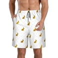 thumbnail image 1 of Kdxio Gold Rabbit Pattern Mens Casual Shorts - Drawstring Summer Beach Sports Shorts for Men, 1 of 9