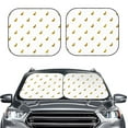 thumbnail image 1 of Kdxio Gold Rabbit Print 2-Piece Sun Shade Front Windshield - Foldable Car Front Window Sunshades for Most Sedans SUV Truck, 1 of 6