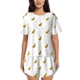 thumbnail image 1 of Kdxio Gold Rabbit Print Pajamas Sets for Women Short-Sleeved Pjs with Lounge Shorts Two Piece Sleepwear S-4XL, 1 of 9