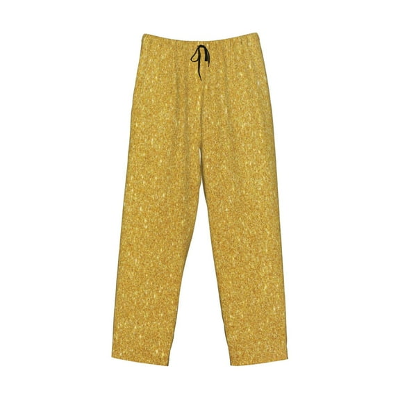 Kdxio Gold Shiny Print Men's Sleep Pajama Pant Lounge Pants with Pockets