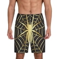 thumbnail image 1 of Kdxio Gold Spider On The Web Print Mens Sleep Shorts Bottoms Soft Comfy Pajama Wear Pants with Drawstring Pockets, 1 of 5