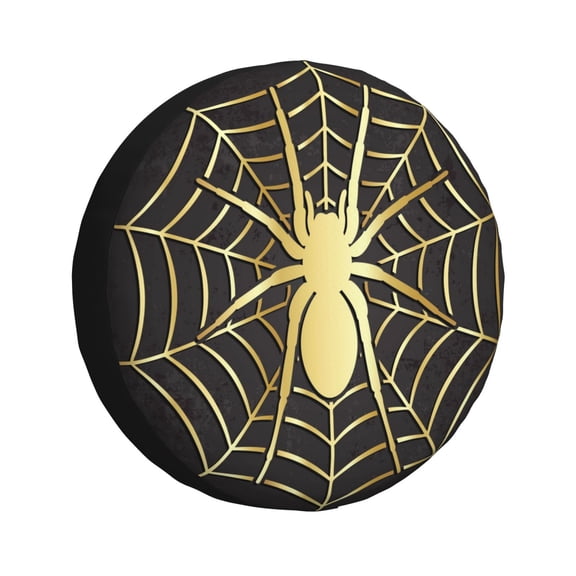 Kdxio Gold Spider On The Web for Tire Cover Wheel Protectors Tyre Covers Weatherproof Wheel Covers Universal Fit for Trailer Rv SUV Truck Camper Travel Trailers 15 inch