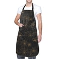 thumbnail image 1 of Kdxio Gold Spiders And Cobwebs Apron with Pockets Adjustable Kitchen Aprons for Men Women Waterproof Aprons for Cooking,Drawing,Crafting, Baking Household Cleaning, 1 of 5