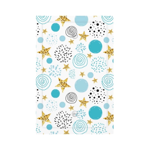 Kdxio Gold Stars Blue Dots Pattern Decorator Light Switch or Receptacle Outlet Wall Plate Decorator Wall Plate Child Safe Outlet Cover-Style V