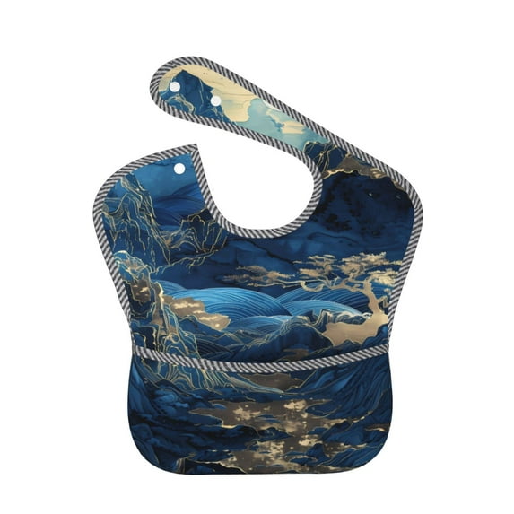 Kdxio Golden Blue Mountains Bibs For Babies, Baby Bibs for Eating, Toddler Bibs, Waterproof Bibs, Feeding Bibs, for Toddlers, Boys, Girls
