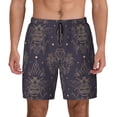 thumbnail image 1 of Kdxio Golden Bumblebee Print Men's Swim Trunks with Compression Liner 7 Inch Inseam Quick Dry Swim Shorts, 1 of 5