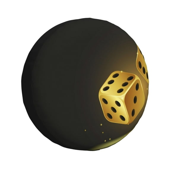 Kdxio Golden Dice for Tire Cover Wheel Protectors Tyre Covers Weatherproof Wheel Covers Universal Fit for Trailer Rv SUV Truck Camper Travel Trailers 17 inch