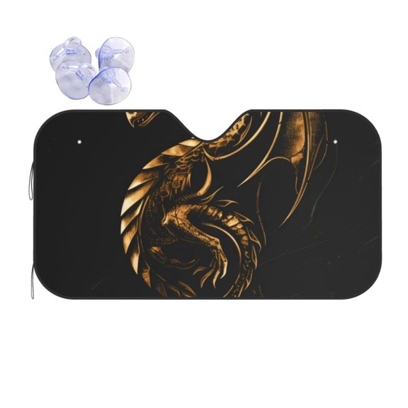 Kdxio Golden Dragon Tattoo Art Print Front Windshield Sun Shade,Folding Auto Sunshade for Car Truck SUV-Small