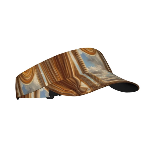 Kdxio Golden Drapes Pillars Clouds Print Sun Visor Hat Golf Visor Adjustable Velcro Outdoor Sports Cap for Men Women
