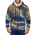thumbnail image 1 of Kdxio Golden Fantasy Landscape Print Men Hoodies Casual Hoodies for Men with Zip Pockets Full Zip Long Sleeve Sweatshirt Sports Hooded Jacket-Medium, 1 of 5