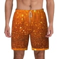 thumbnail image 1 of Kdxio Golden Giltter Print Men'S Swim Trunks With Compression Liner 7 Inch Inseam Quick Dry Swim Shorts, 1 of 7