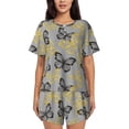 thumbnail image 1 of Kdxio Golden Glitter Butterflies Print Pajamas Sets for Women Short-Sleeved Pjs with Lounge Shorts Two Piece Sleepwear S-4XL, 1 of 8