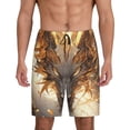 thumbnail image 1 of Kdxio Golden Horned White Dragon Print Mens Sleep Shorts Bottoms Soft Comfy Pajama Wear Pants with Drawstring Pockets, 1 of 5