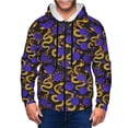 thumbnail image 1 of Kdxio Golden Snake And Purple Rose Print Men Hoodies Casual Hoodies for Men with Zip Pockets Full Zip Long Sleeve Sweatshirt Sports Hooded Jacket-Small, 1 of 5