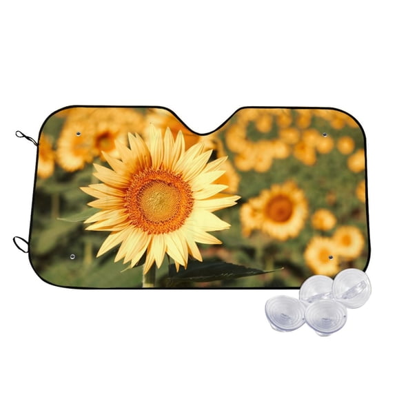 Kdxio Golden Sunflower In Field Print Windshield Sun Shade,UV Rays and Sun Heat Protection,Sunshade for Car Windshield,Car Shade Front Windshield -