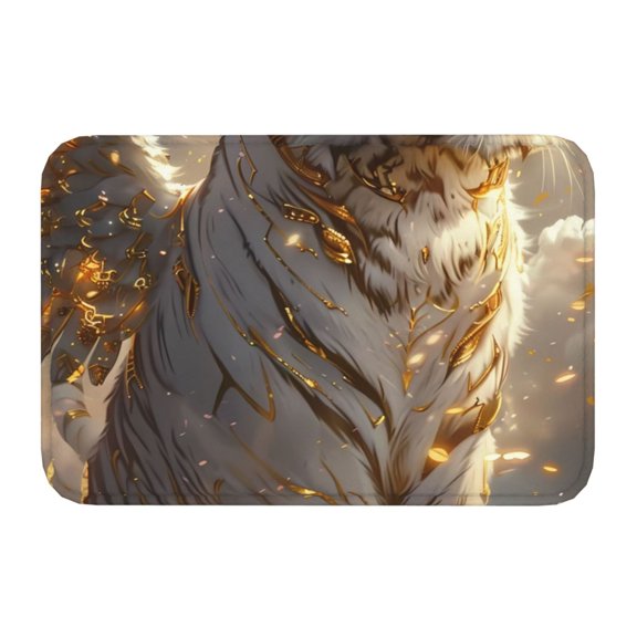 Kdxio Golden White Tiger,16" x 24", Non-Slip Front Door Mats,Outdoor Welcome Mat Washable