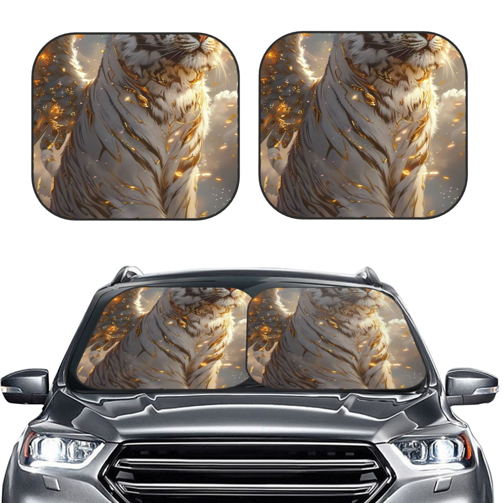 Bohemian Tiger Pattern Print Car Sun Shade