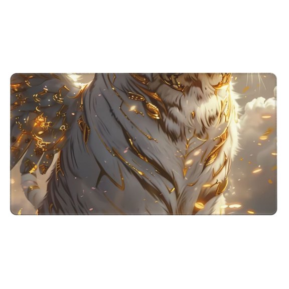 Kdxio Golden White Tiger Print Large Gaming Mouse Pad,Non-Slip Base,Water Resist Keyboard Pad for Gamer,Office & Home,29.5 x 15.8 in