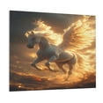 thumbnail image 1 of Kdxio Golden Winged White Horse Pattern Canvas Wall Art for Living Room Wall Decor for Bedroom Bathroom Modern Framed Canvas Art Prints Ready to Hang,Horizontal, 1 of 6