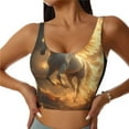 thumbnail image 1 of Kdxio Golden Winged White Horse Print Workout Crop Tank Top for Women Racerback Yoga Tank Tops Athletic Sports Shirts Exercise Undershirts, 1 of 5