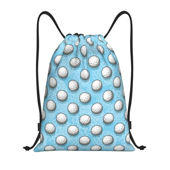 Kdxio Golf Balls 1 Print Drawstring Backpack Bag,Waterproof Draw String Back Sack, Gym Drawstring Bags Swim Bag For Unisex