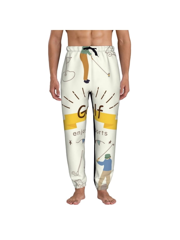 Golf Icons And Golfer Pattern Joggers,Sweatpants for Men with Pockets-Small