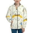 thumbnail image 1 of Kdxio Golf Icons And Golfer Pattern Kids Boys Girls Zip Up Hoodie 3D Printed Hooded Sweatshirt Hoody Coat with Pocket 7-12 Y-Small, 1 of 6