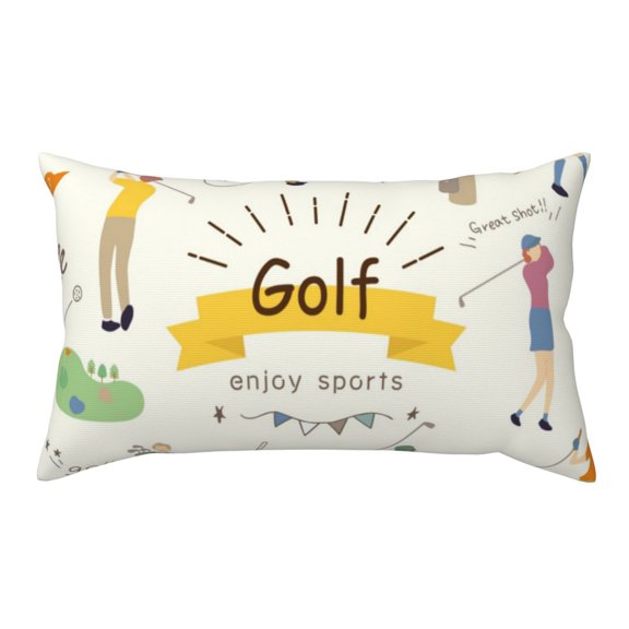 Kdxio Golf Icons And Golfer Pattern Pillowcase with Envelope Closure,20" x 36" Pillow Cases,Gifts for Men or Women-No pillow