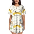 thumbnail image 1 of Kdxio Golf Icons And Golfer Print Pajamas Sets for Women Short-Sleeved Pjs with Lounge Shorts Two Piece Sleepwear S-4XL, 1 of 5