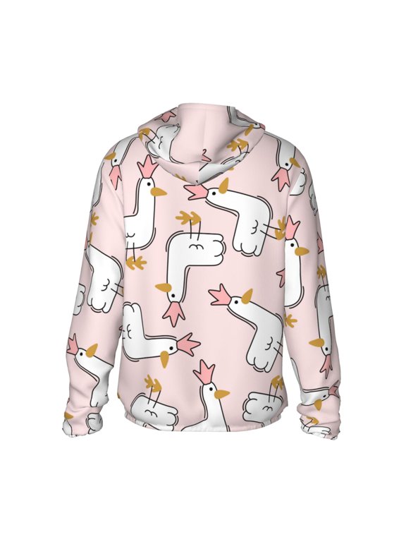 Goose Queen Print Women Men Sun Protection UPF 50+ Jackets Zip Up Long Sleeve Hoodie Hiking Lightweight with Pockets