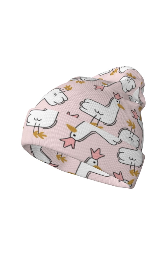 Goose Queen Winter Beanie for Men Women Beanie Knit Hat Cuffed Cap Beanie Knit Chunky Snow Cap