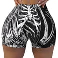 thumbnail image 1 of Kdxio Gothic Skull Floral Art Print Workout Shorts for Women Seamless Soft Smooth Gym Yoga Scrunch Active Shorts, 1 of 5