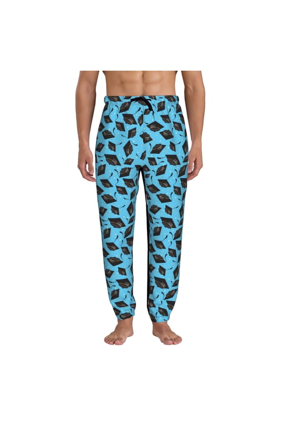 Graduation Hats2 Pattern Joggers,Sweatpants for Men with Pockets-Small